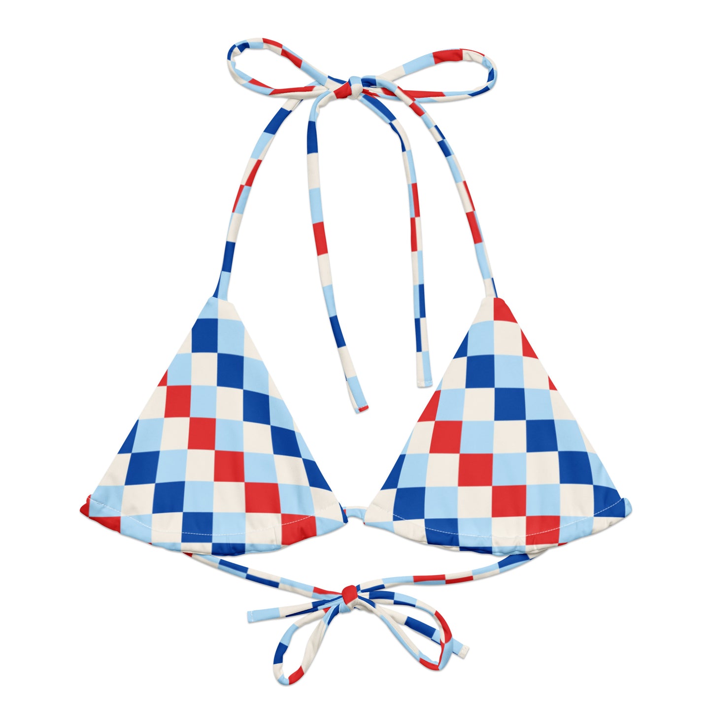 Checkered Patriot bikini top