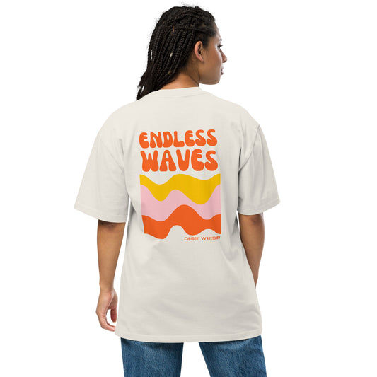 Endless Waves Oversized T-shirt - Sunset Orange