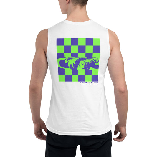 Waves In Check Muscle Tank Top